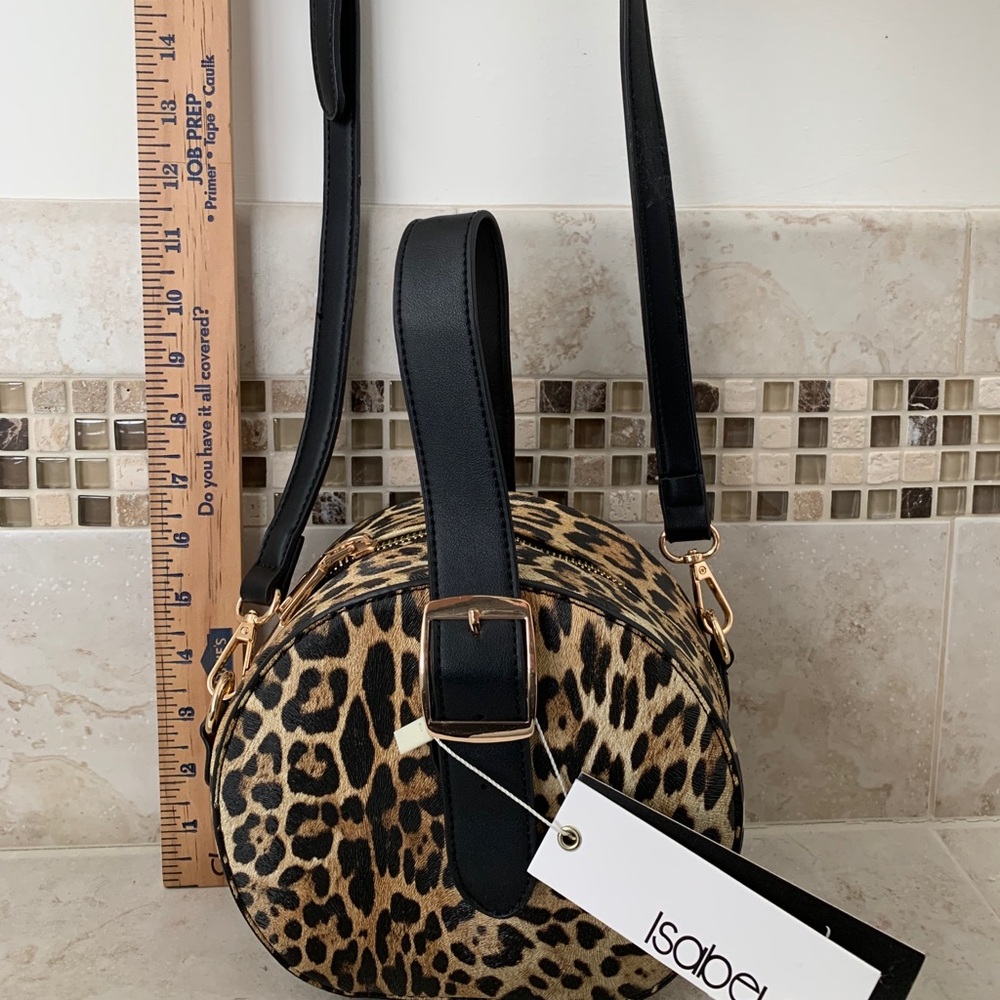 Isabelle vegan leather leopard print handbag